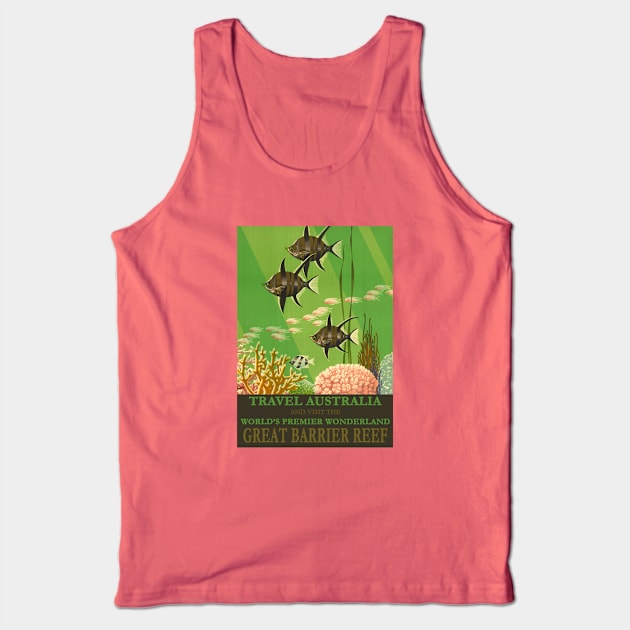 Vintage Travel Poster | Travel Australia, Visit the Great Barrier Reef Tank Top by SLAG_Creative